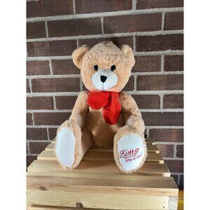 Sims Since 1927 Advertisement Teddy Bear & bow 18” Plush Stuffed Toy Eagle brand